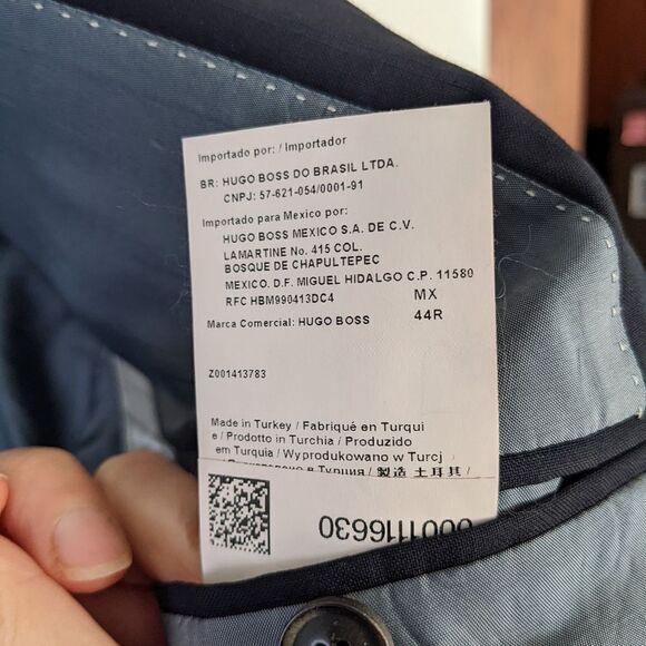 HUGO Boss Wool Suit Blazer Navy 100% Wool 44R US - Picture 11 of 15